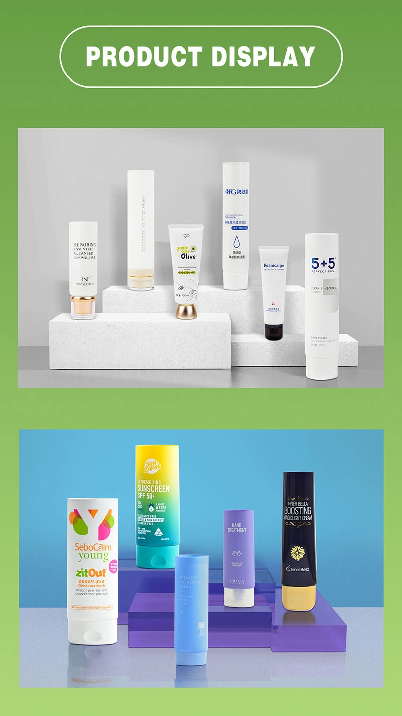 Custom Empty Fully Biodegradable Plastic PE Shampoo Bottle Hand Cream Body Lotion Soft Cosmetic Packaging Squeeze Tube