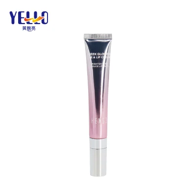 Tubo vacío exprimidor de crema para ojos laminado rosa con aplicador de masaje