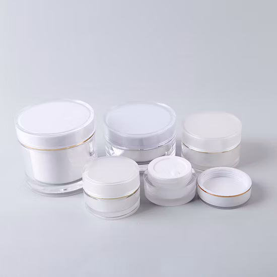 15g 30g 50g 100g Tarro vacío de lujo acrílico para el cuidado de la piel Frascos de plástico de crema facial cosmética de doble pared con tapas Embalaje